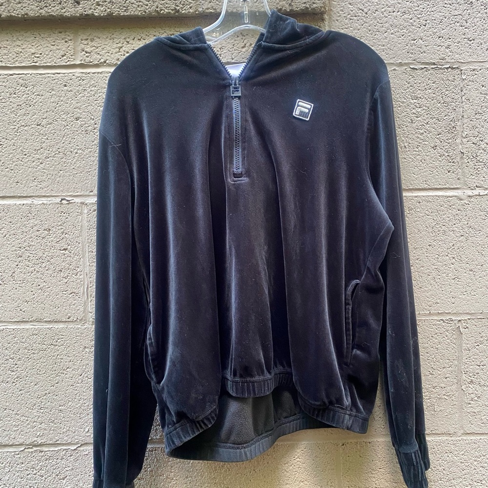 Fila Black Velour Track Jacket